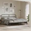 Image de vidaXL Cadre de lit métal sans matelas avec tête de lit noir 183x213cm
