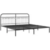 Image de vidaXL Cadre de lit métal avec tête de lit noir 193x203 cm, lit double, meuble de chambre à coucher, lit d'invité, lit, cadre de lit en métal, sommier