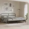 Image de vidaXL Cadre de lit métal sans matelas avec tête de lit noir 193x203cm