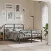 Image de vidaXL Cadre de lit métal sans matelas avec pied de lit noir 140x190cm