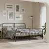 Image de vidaXL Cadre de lit métal sans matelas avec pied de lit noir 183x213cm