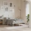 Image de vidaXL Cadre de lit métal sans matelas et tête de lit blanc 120x200 cm