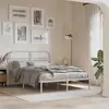 Image de vidaXL Cadre de lit métal sans matelas et tête de lit blanc 140x200 cm