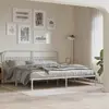 Image de vidaXL Cadre de lit métal sans matelas et tête de lit blanc 193x203 cm