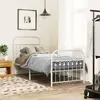 Image de vidaXL Cadre de lit métal sans matelas avec pied de lit blanc 80x200cm