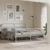 Image de vidaXL Cadre de lit métal sans matelas et pied de lit blanc 183x203 cm