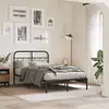 Image de vidaXL Cadre de lit métal sans matelas avec tête de lit noir 120x190cm