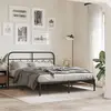 Image de vidaXL Cadre de lit métal sans matelas avec tête de lit noir 140x200cm