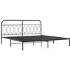 Image de vidaXL Cadre de lit métal sans matelas avec tête de lit noir 200x200cm