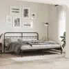Image de vidaXL Cadre de lit métal sans matelas avec tête de lit noir 200x200cm