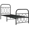 Image de vidaXL Cadre de lit métal sans matelas avec pied de lit noir 75x190 cm