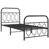 Image de vidaXL Bedframe met hoofd- en voeteneinde metaal zwart 80x200 cm
