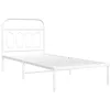 Image de vidaXL Cadre de lit métal sans matelas avec tête de lit blanc 90x200cm