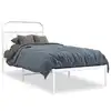 Image de vidaXL Cadre de lit métal sans matelas avec tête de lit blanc 90x200cm