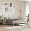 Image de vidaXL Cadre de lit métal sans matelas et tête de lit blanc 120x190 cm