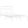 Image de vidaXL Cadre de lit métal sans matelas et tête de lit blanc 120x200 cm