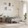 Image de vidaXL Cadre de lit métal sans matelas et tête de lit blanc 120x200 cm