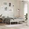 Image de vidaXL Cadre de lit métal sans matelas et tête de lit blanc 135x190 cm