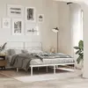 Image de vidaXL Cadre de lit métal sans matelas et tête de lit blanc 140x190 cm