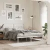 Image de vidaXL Cadre de lit métal sans matelas et tête de lit blanc 150x200 cm