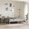 Image de vidaXL Cadre de lit métal sans matelas et tête de lit blanc 193x203 cm