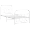 Image de vidaXL Bedframe met hoofd- en voeteneinde metaal wit 90x200 cm