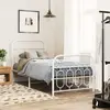 Image de vidaXL Cadre de lit métal sans matelas avec pied de lit blanc 90x200cm