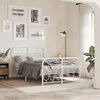 Image de vidaXL Cadre de lit métal sans matelas et pied de lit blanc 120x200 cm