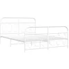 Image de vidaXL Cadre de lit métal sans matelas et pied de lit blanc 140x200 cm