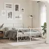 Image de vidaXL Cadre de lit métal sans matelas et pied de lit blanc 140x200 cm