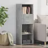 Image de vidaXL Buffet haut gris béton 40x42,5x124 cm bois d'ingénierie