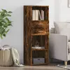 Image de vidaXL Buffet haut chêne fumé 40x42,5x124 cm bois d'ingénierie