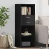 Image de vidaXL Buffet haut noir 45x42,5x124 cm bois d'ingénierie