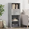 Image de vidaXL Buffet haut gris béton 50x42,5x124 cm bois d'ingénierie