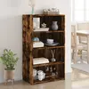 Image de vidaXL Buffet haut chêne fumé 70x41x124 cm bois d'ingénierie