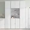 Image de vidaXL Buffet haut blanc 80x42,5x249 cm bois d'ingénierie