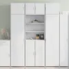 Image de vidaXL Buffet haut blanc 70x42,5x185 cm bois d'ingénierie