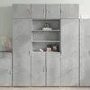 Image de vidaXL Buffet haut gris béton 80x42,5x185 cm bois d'ingénierie