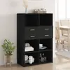 Image de vidaXL Buffet haut noir 80x42,5x124 cm bois d'ingénierie