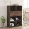 Image de vidaXL Buffet haut chêne marron 80x42,5x124 cm bois d'ingénierie