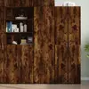 Image de vidaXL Buffet haut chêne fumé 50x42,5x185 cm bois d'ingénierie