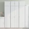 Image de vidaXL Buffet haut blanc 70x42,5x185 cm bois d'ingénierie