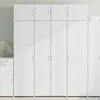 Image de vidaXL Buffet haut blanc 80x42,5x185 cm bois d'ingénierie