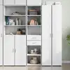 Image de vidaXL Buffet haut blanc 45x42,5x185 cm bois d'ingénierie