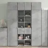 Image de vidaXL Buffet haut gris béton 70x42,5x185 cm bois d'ingénierie