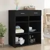 Image de vidaXL Buffet noir 80x42,5x93 cm bois d'ingénierie