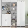 Image de vidaXL Buffet haut blanc 45x41x185 cm bois d'ingénierie