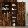 Image de vidaXL Buffet haut chêne fumé 50x41x185 cm bois d'ingénierie