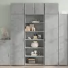 Image de vidaXL Buffet haut gris béton 70x41x185 cm bois d'ingénierie