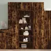 Image de vidaXL Buffet haut chêne fumé 70x41x185 cm bois d'ingénierie